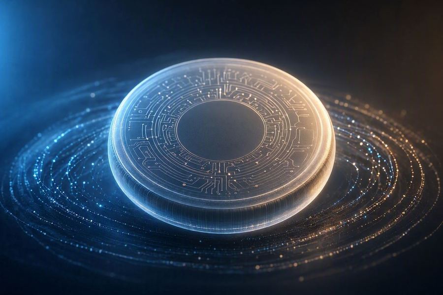 Abstract glowing disc visual